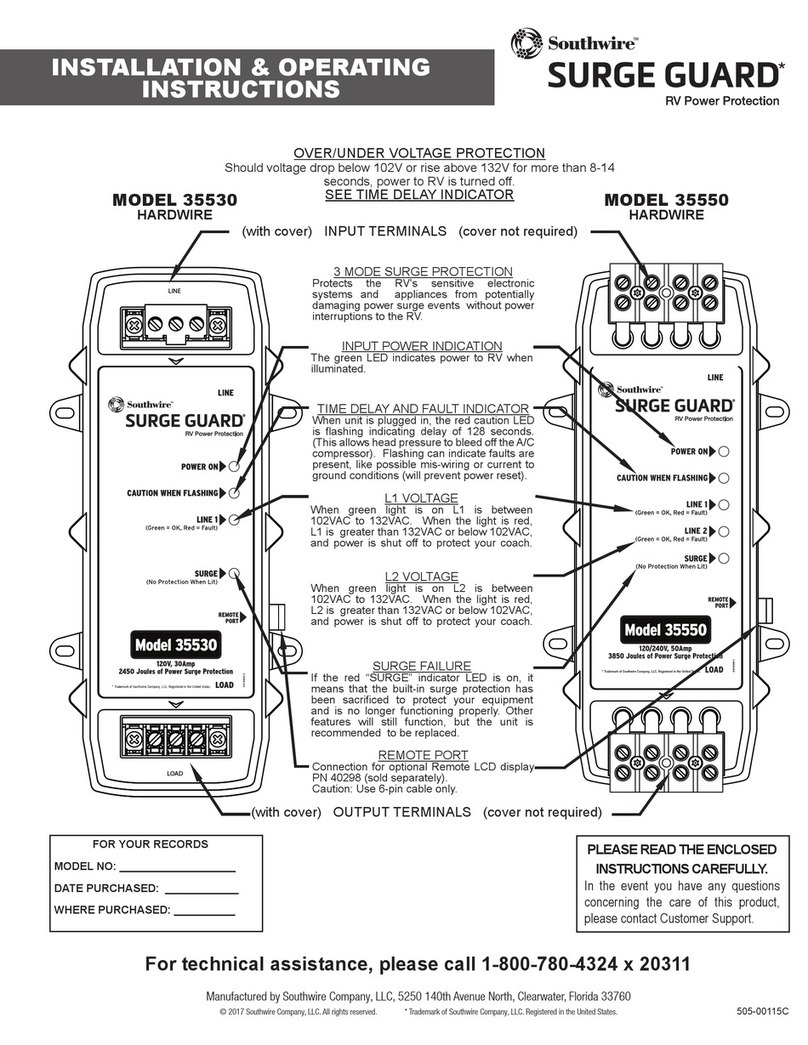 Southwire Surge Guard 35530 Installation & operating instructions