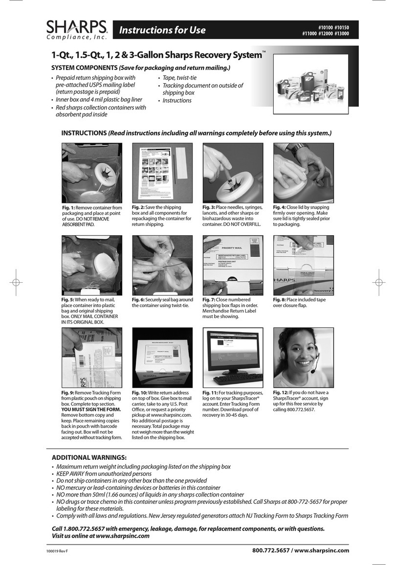 Sharps Comliance 10100 Instructions for use