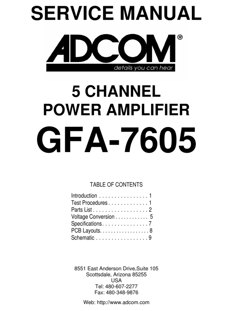 Adcom GFA-7605 User manual Adcom GFA-7605 User manual