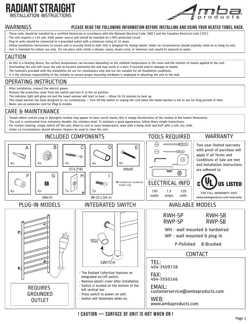 Amba RWH-SP installation instructions