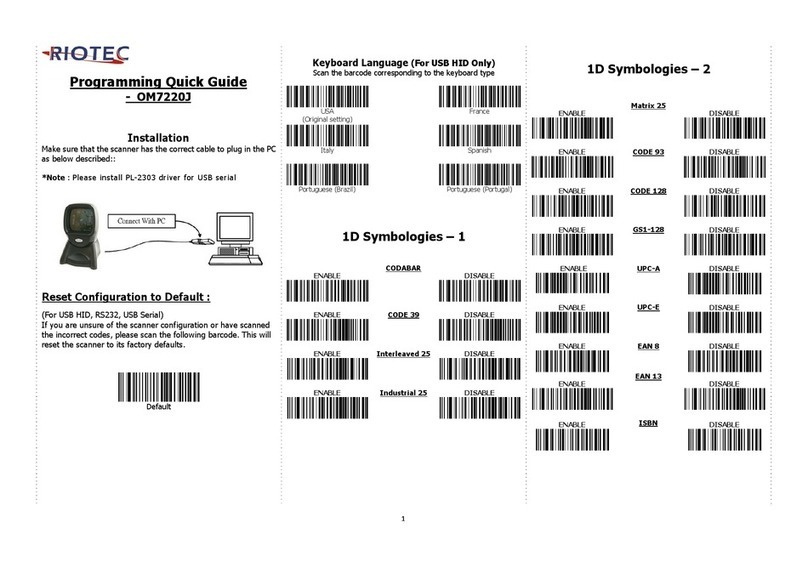 RIOTEC OM7220J Programming Quick Guide