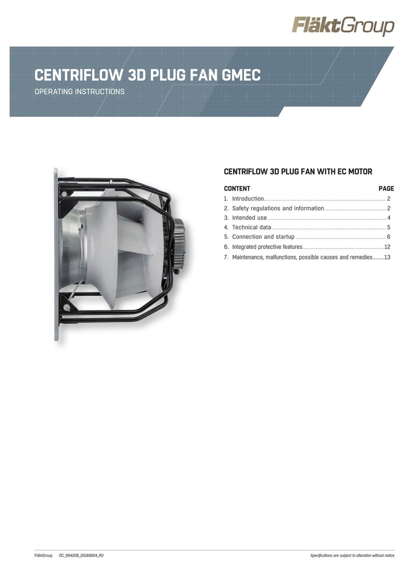 FläktGroup CENTRIFLOW 3D PLUG FAN GMEC User manual