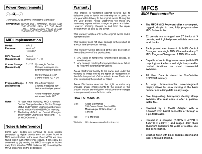 AXESS ELECTRONICS MFC5 manual