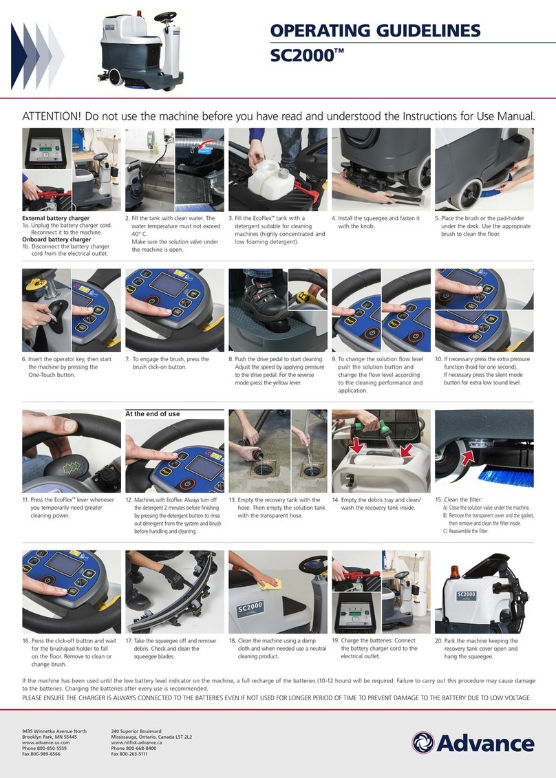 Advance acoustic sc2000 Operating guidelines