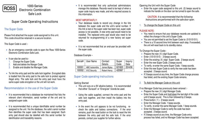 Ross 1000-Series User manual