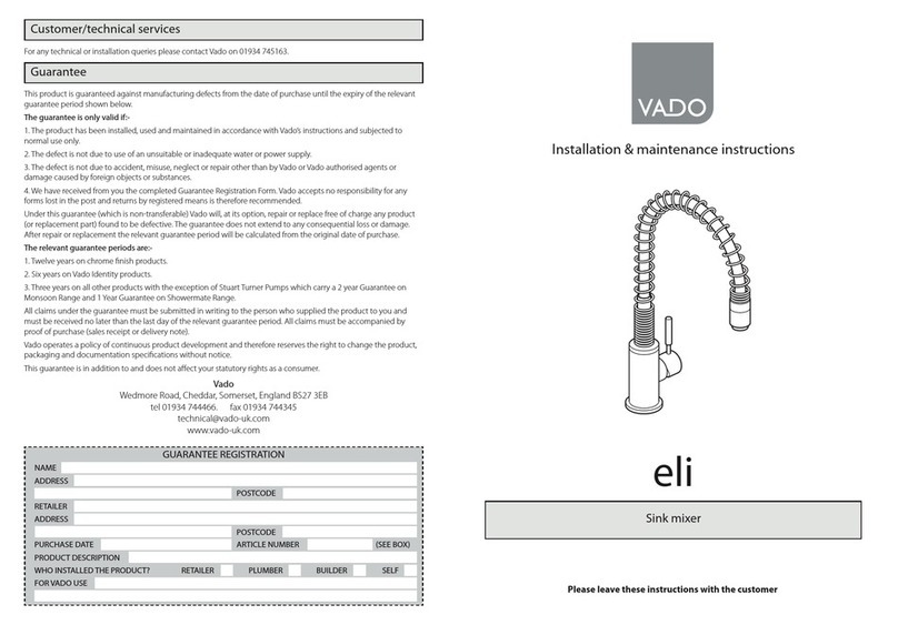 VADO eli Installation & maintenance instructions