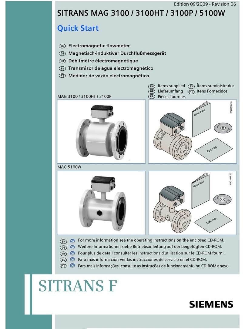 Siemens SITRANS F M MAG 3100 Quick start guides