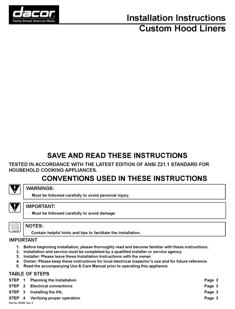 Dacor IHL42 Installation instructions manual