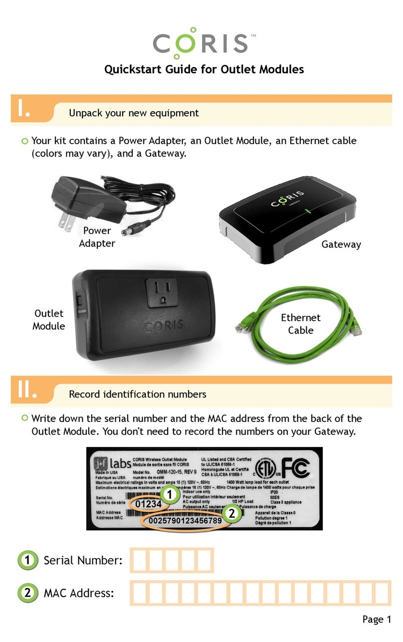 Coris OMM-120-15 quick start guide