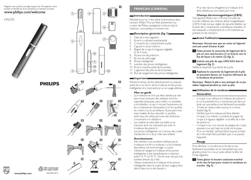 Philips Bikini Perfect HP6390 manual