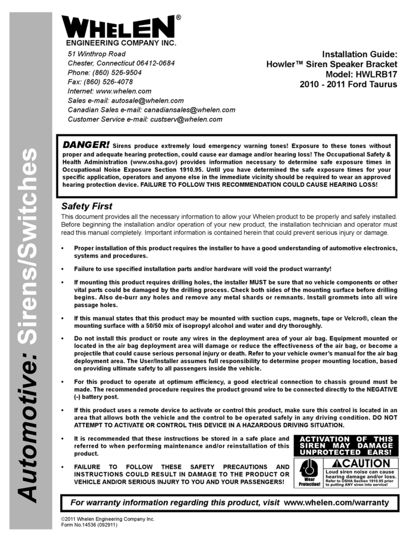 Whelen Engineering Company HWLRB17 User manual Whelen Engineering Company HWLRB17 User manual