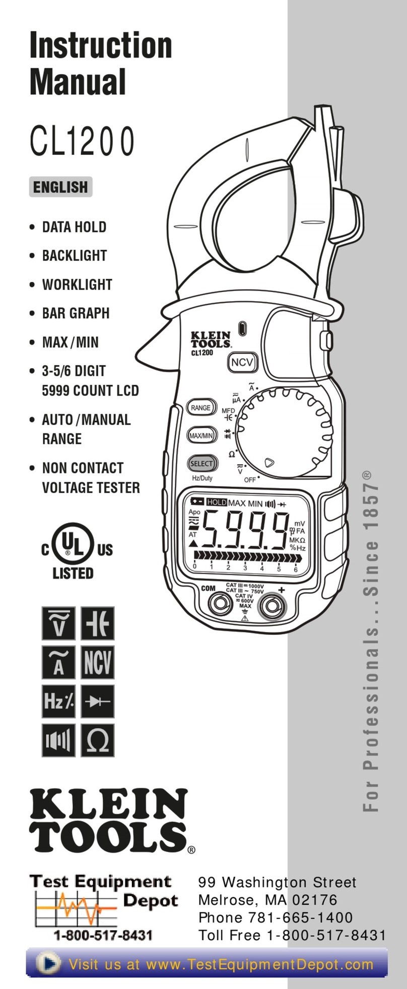 Klein Tools GL1200 instruction manual