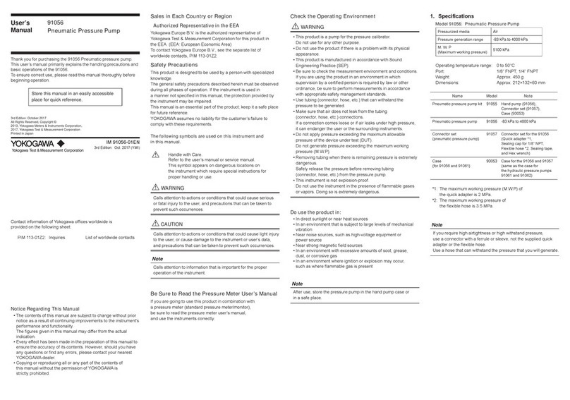 YOKOGAWA 91056 User manual