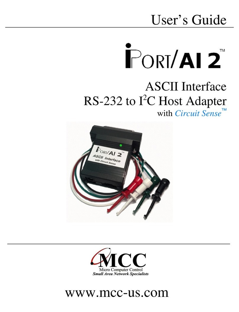 MCC iPort/AI 2 RS-232 to I2C host adapter with Circuit... user guide
