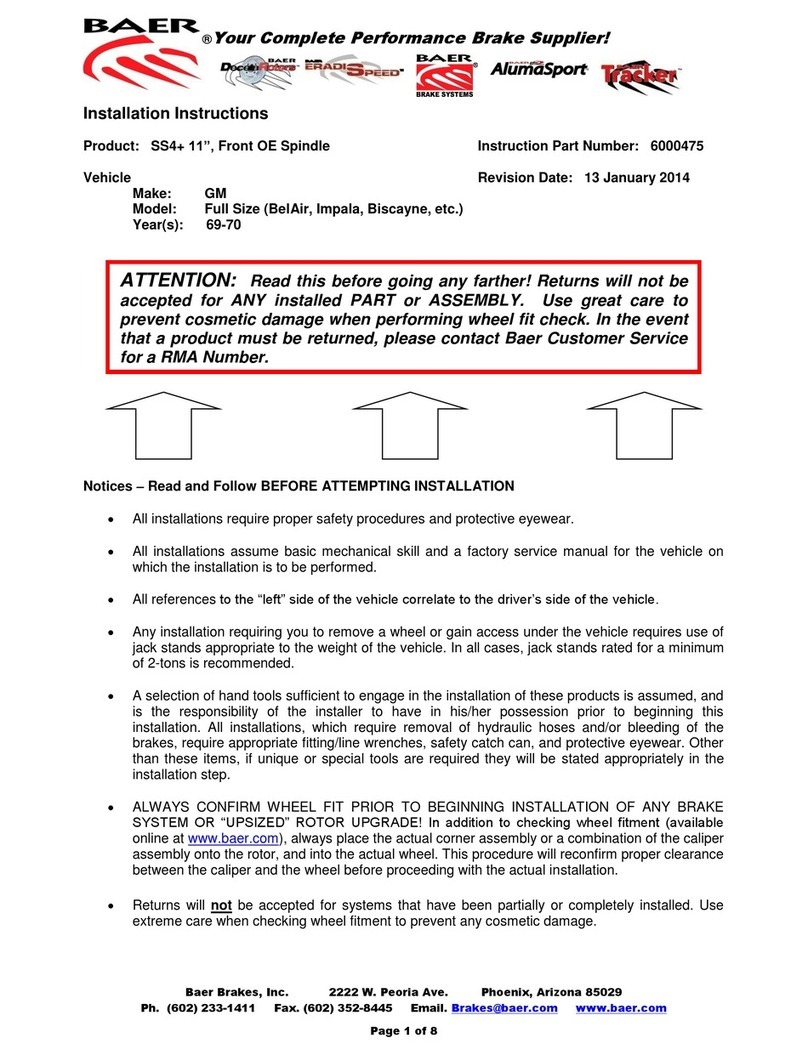 Baer SS4+ 11”, Front OE Spindle installation instructions