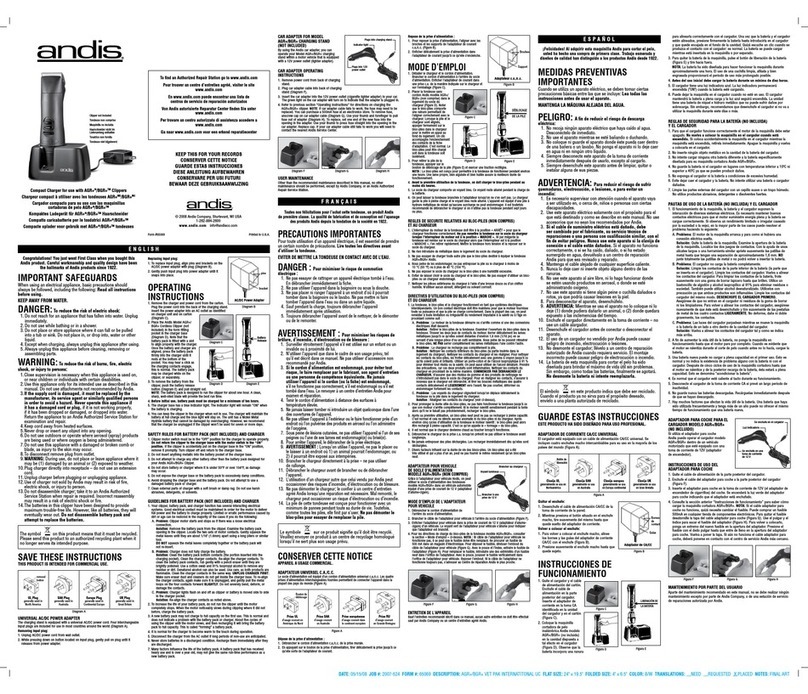 Andis 63645 operating instructions