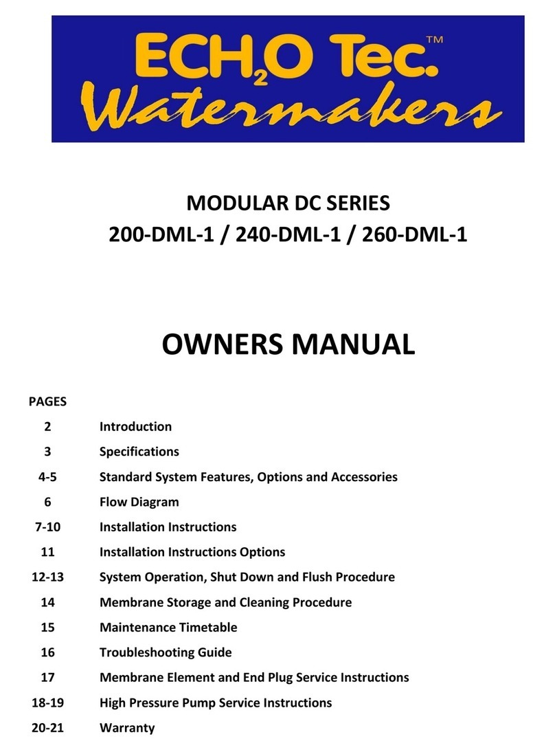 ECHO MARINE ECHO Tec Watermakers Modular DC Series owner's manual ECHO MARINE ECHO Tec Watermakers Modular DC Series owner's manual