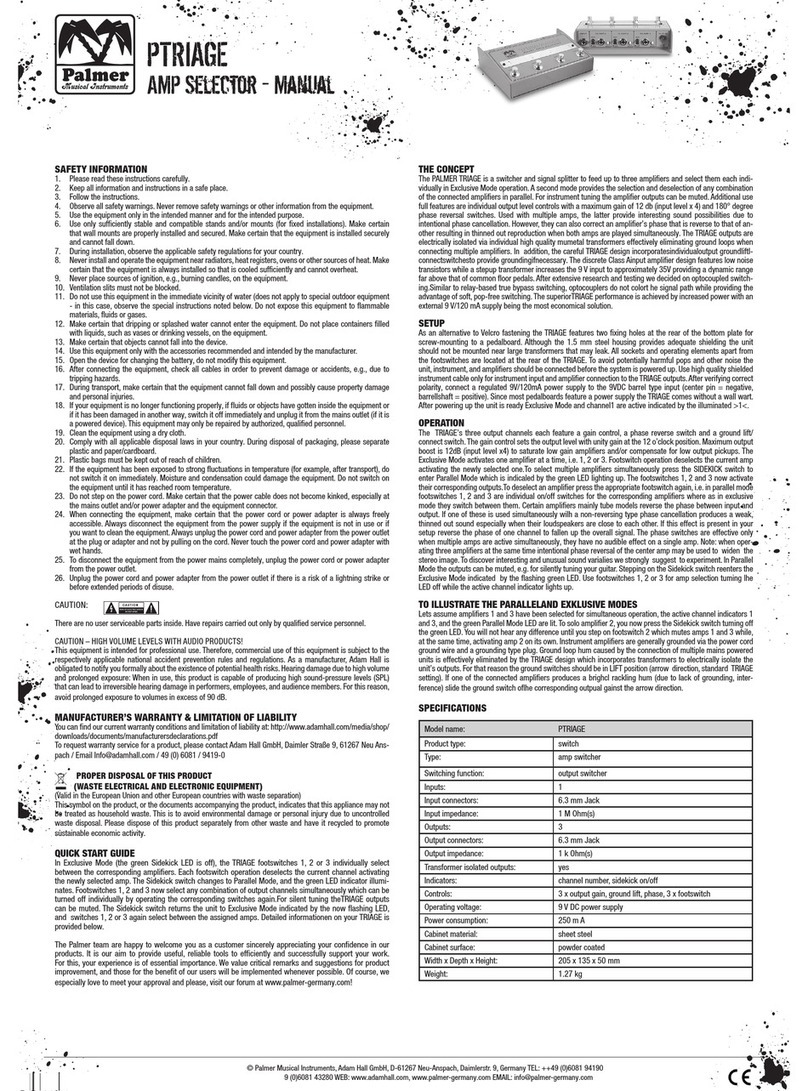 Palmer TRIAGE quick start guide