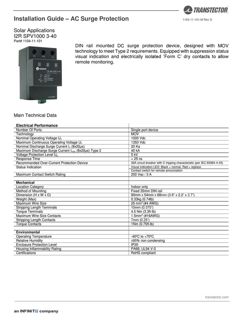 Transtector I2R SPV1000 3-40 User manual