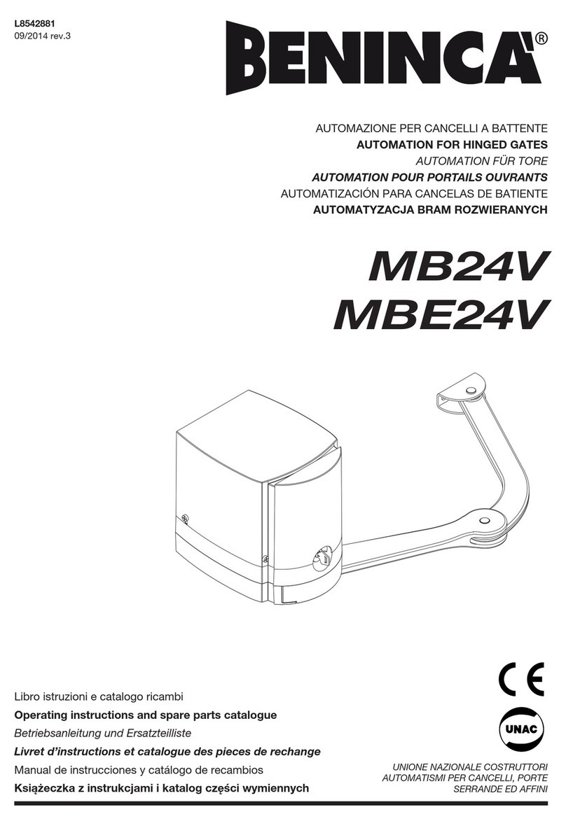Beninca MB24V Operating instructions and spare parts catalogue