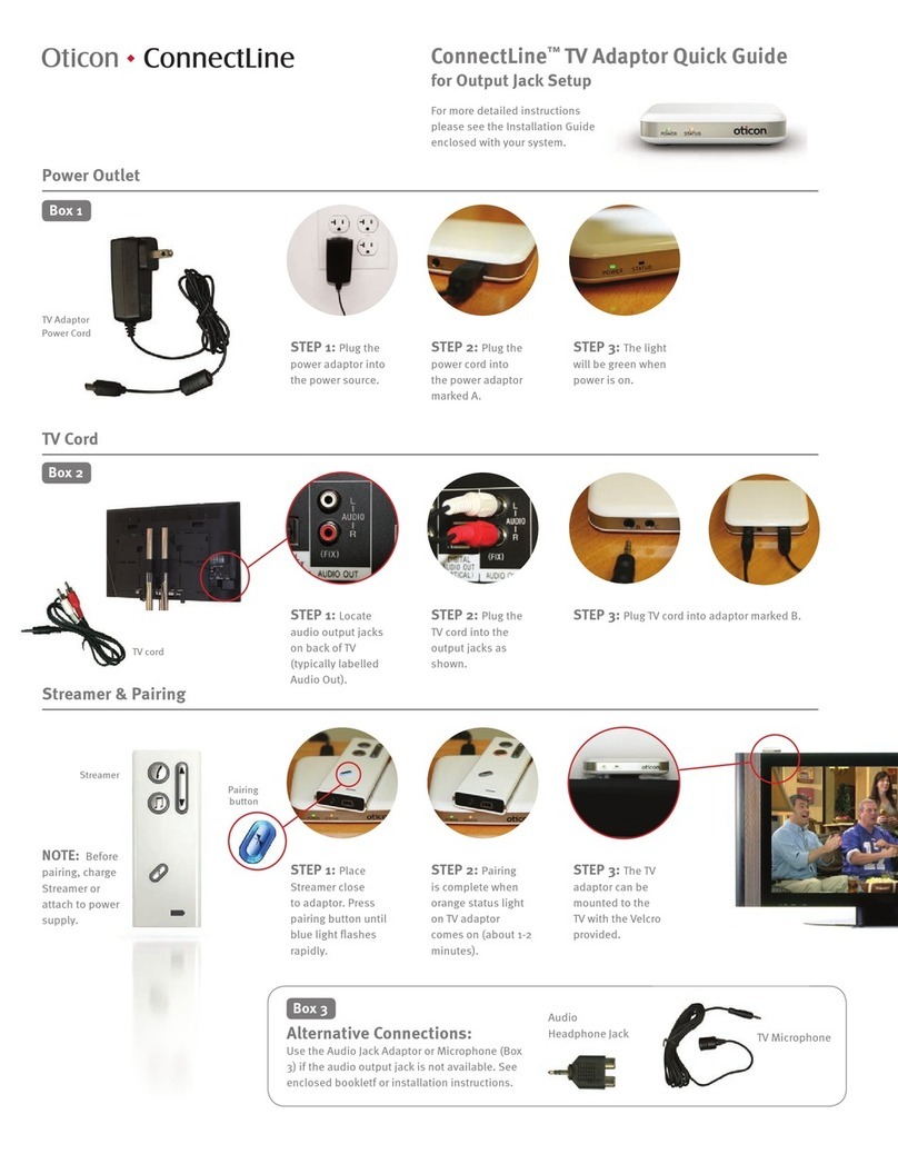 oticon ConnectLine TV Adaptor User manual