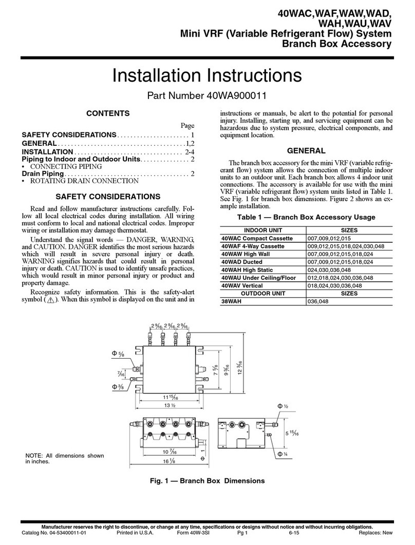 Carrier 40WAU Series User manual