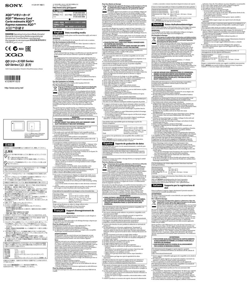 Sony XQD QD Series operating instructions