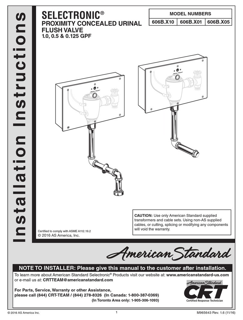 American Standard Selectronic 606B.X10 User manual American Standard Selectronic 606B.X10 User manual