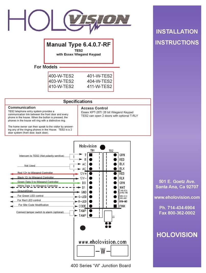 HOLOVISION 400-W-TES2 User manual