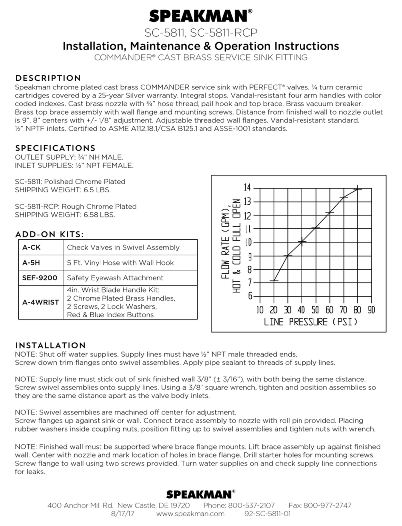 Speakman SC-5811-RCP Installation, Maintenance & Operation Instructions