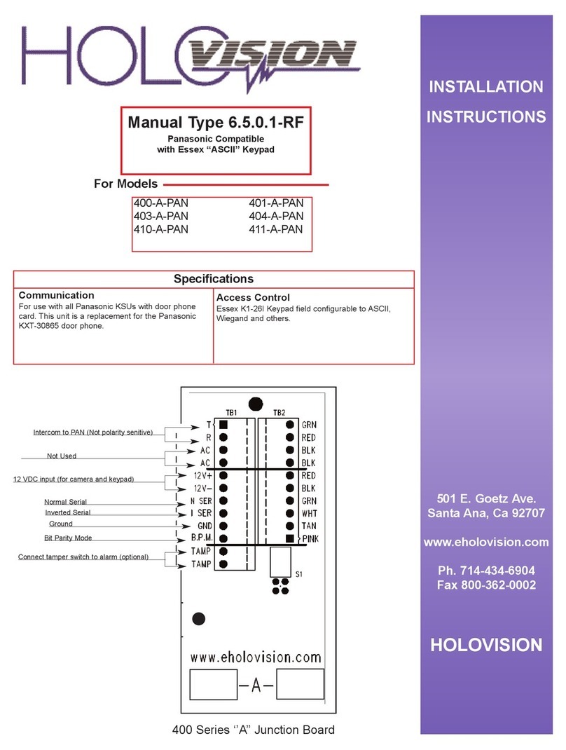 HOLOVISION 400-A-PAN User manual