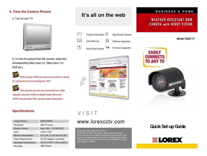 Lorex SG6117 Quick setup guide