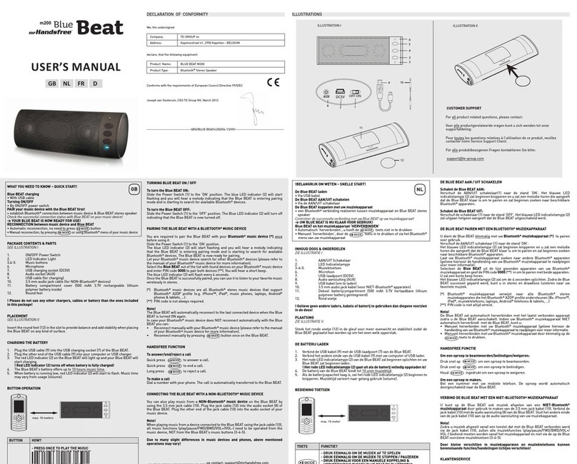 MRHANDSFREE BlueBeat m200 User manual