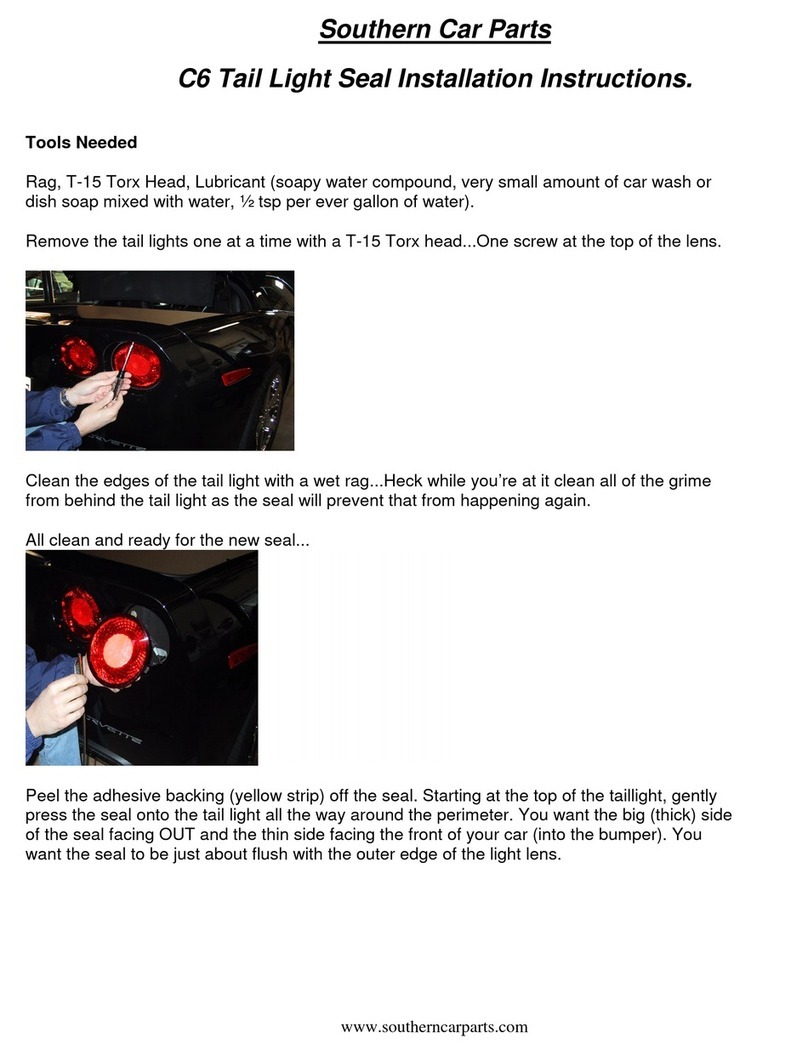 Southern Car Parts C6 Tail Light Seal installation instructions Southern Car Parts C6 Tail Light Seal installation instructions