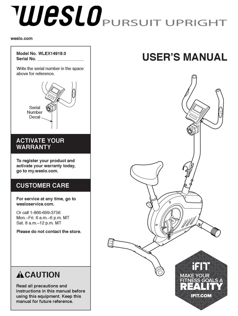 Weslo Pursuit upright User manual