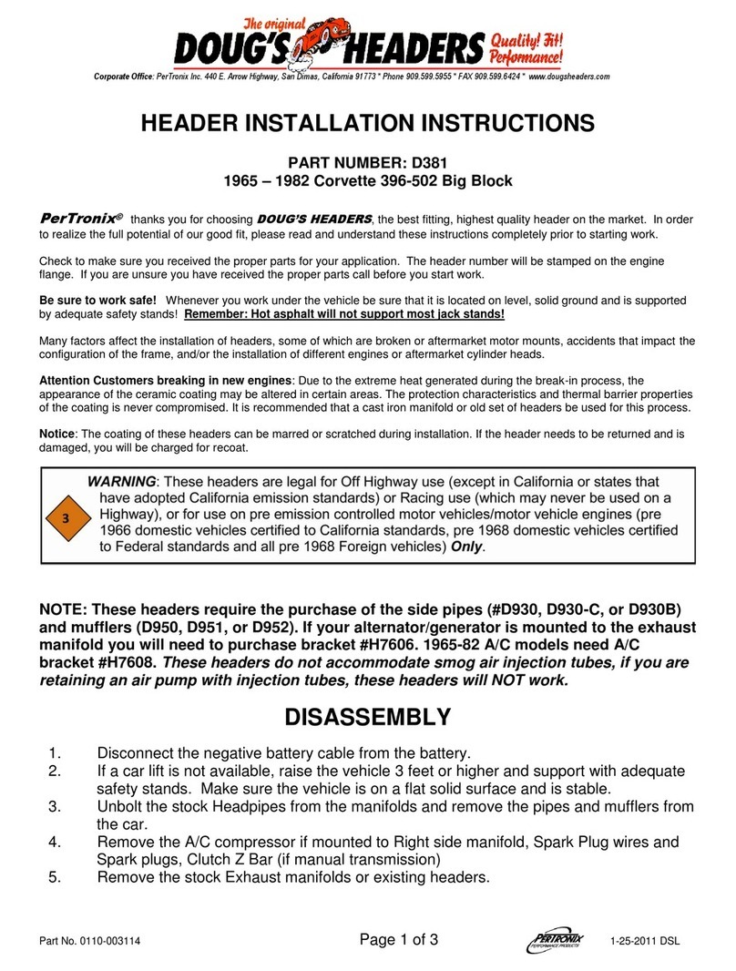 Doug's Headers D381 Installation instructions manual
