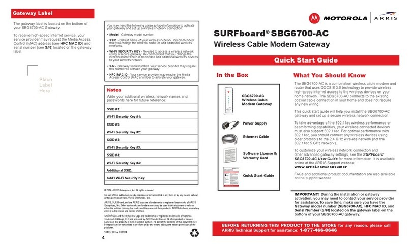 SURFboard SBG6700-AC quick start guide