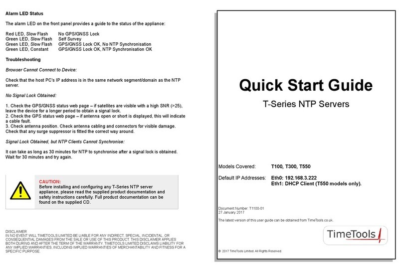 TimeTools T100 quick start guide