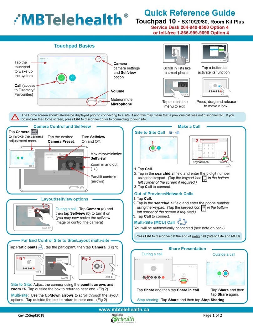 MBTelehealth SX10 Quick reference guide
