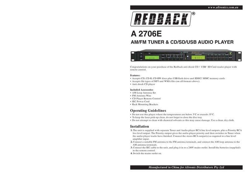 Redback A 2706E User manual