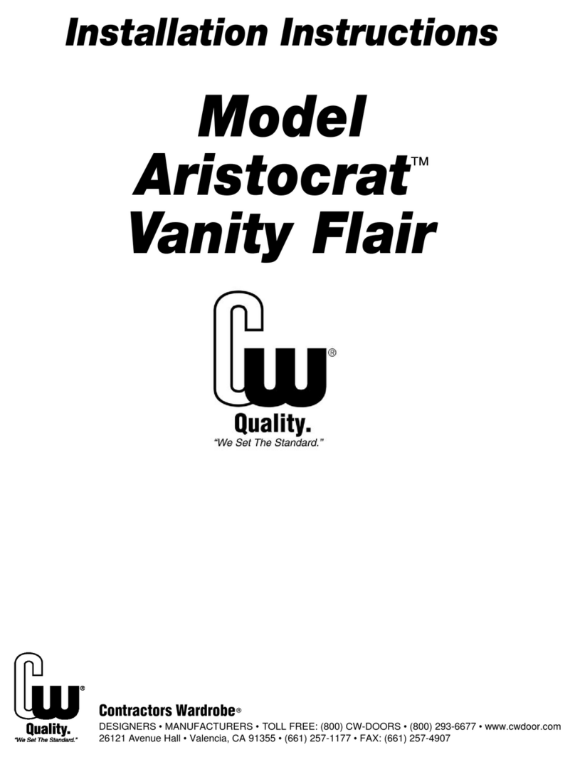 Contractors Wardrobe Aristocrat Vanity Flair installation instructions