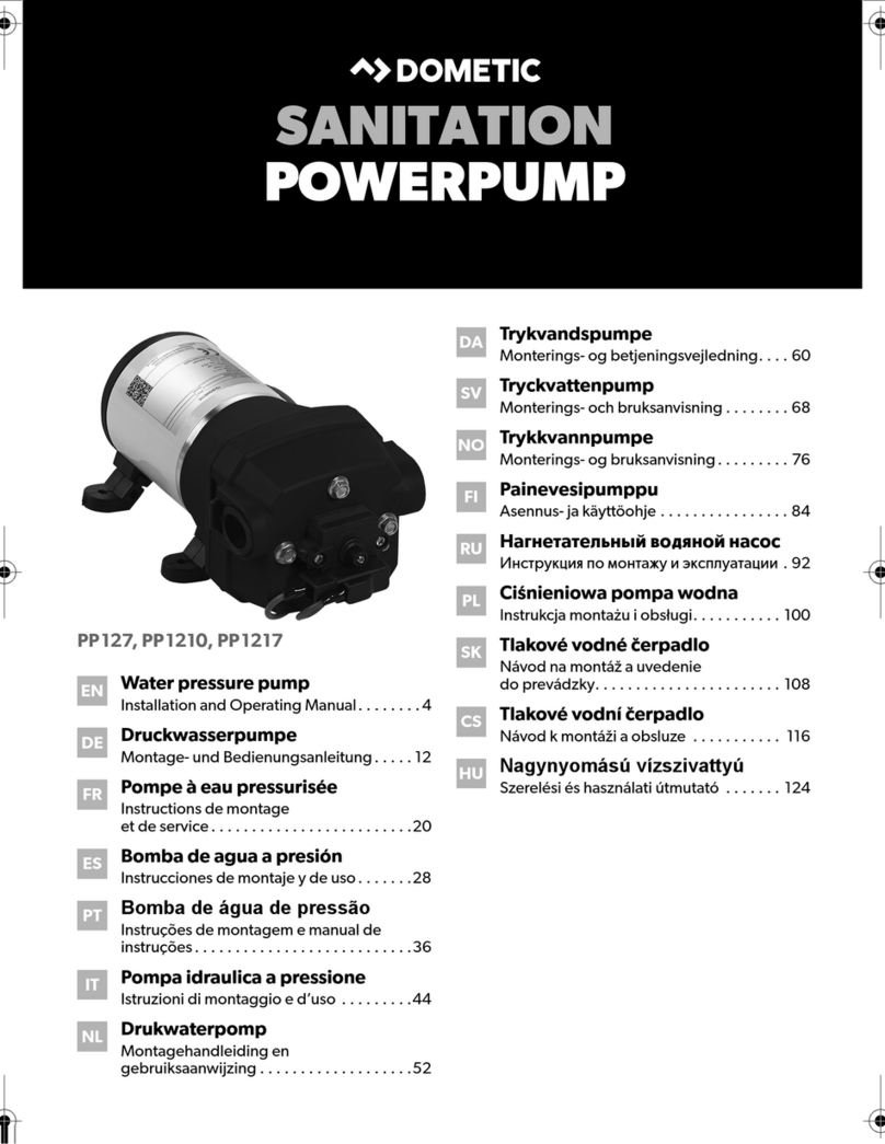 Dometic PowerPump PP127 Installation and operating manual Dometic PowerPump PP127 Installation and operating manual