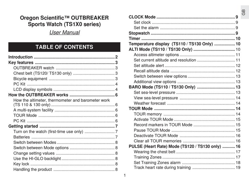 Oregon Scientific TS1X0 series user manual