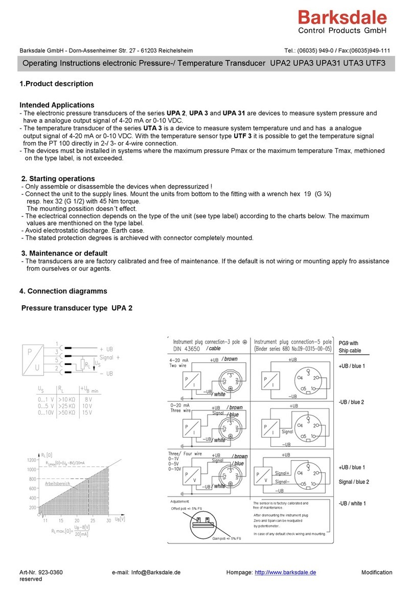 Barksdale UPA2 operating instructions