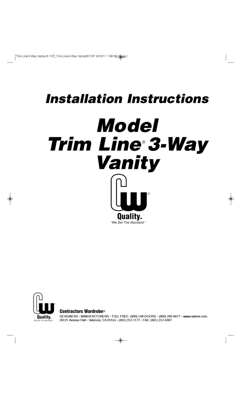 Contractors Wardrobe Trim Line  3-Way Vanity installation instructions