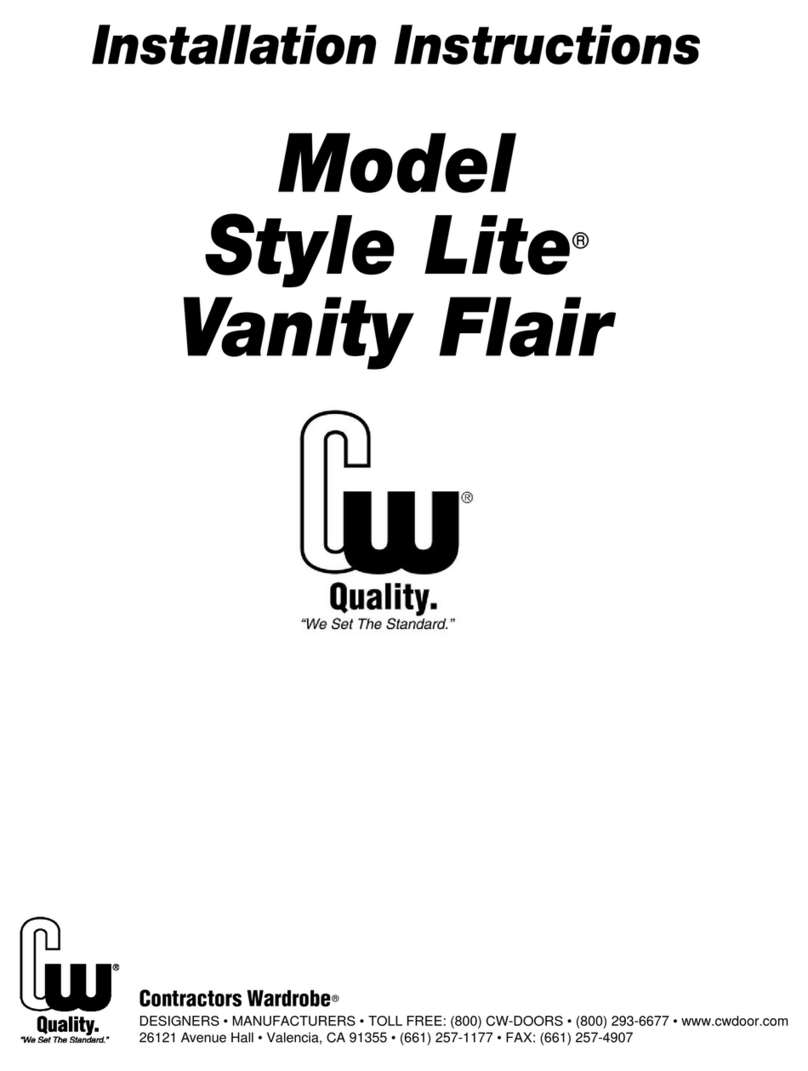 Contractors Wardrobe Style Lite Vanity Flair installation instructions