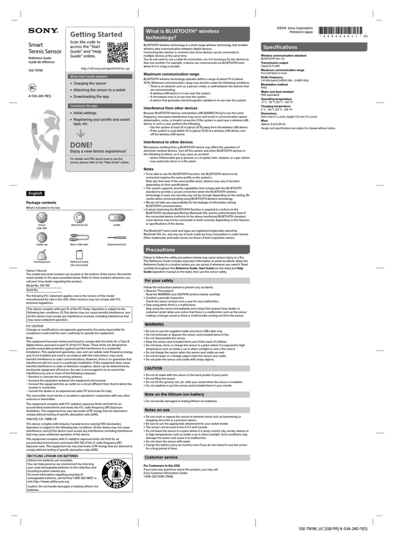 Sony SSE-TN1W User manual