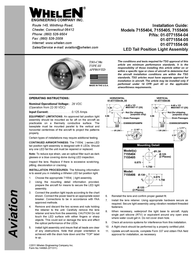 Whelen Engineering Company 7155404 User manual