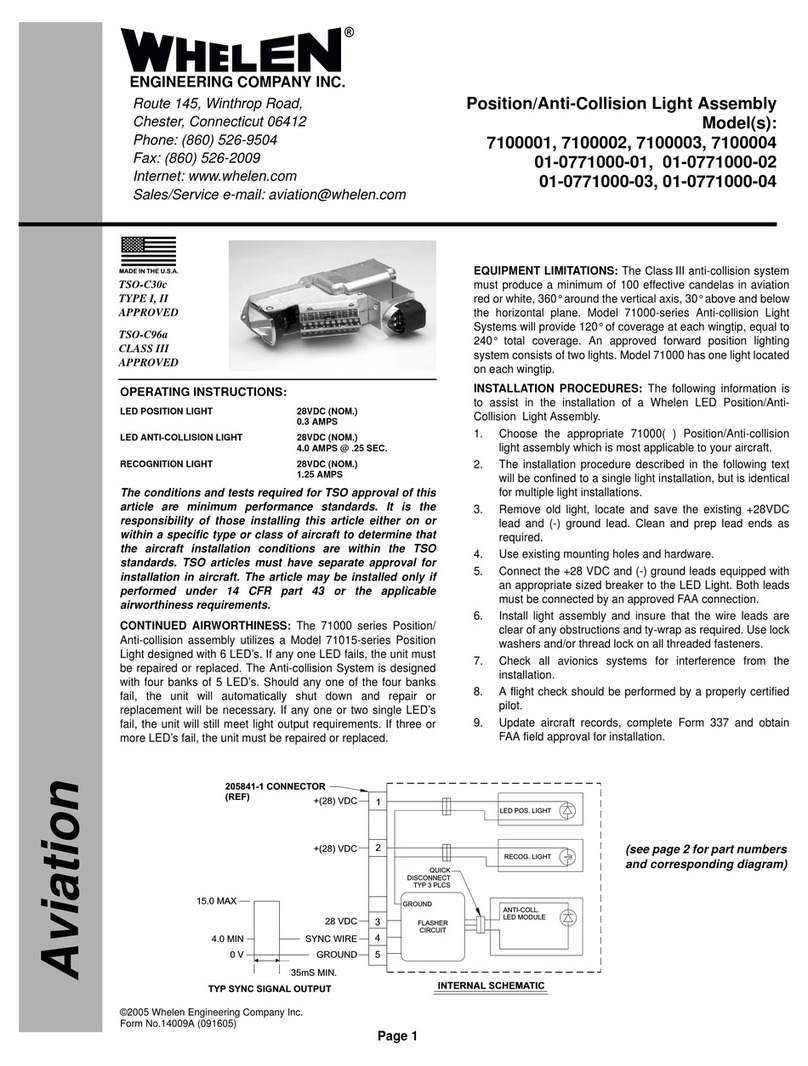 Whelen Engineering Company 7100001 User manual