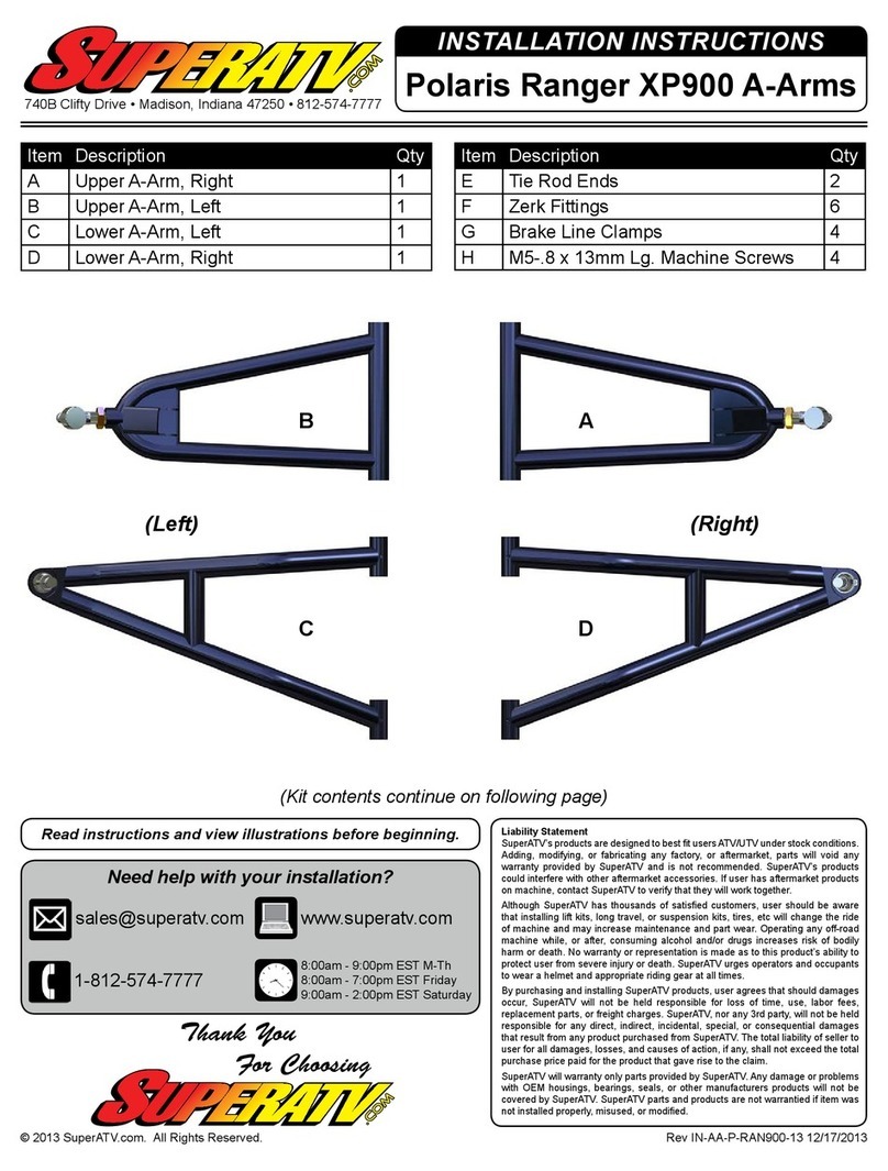 SuperATV Ranger XP900 A-Arms installation instructions SuperATV Ranger XP900 A-Arms installation instructions